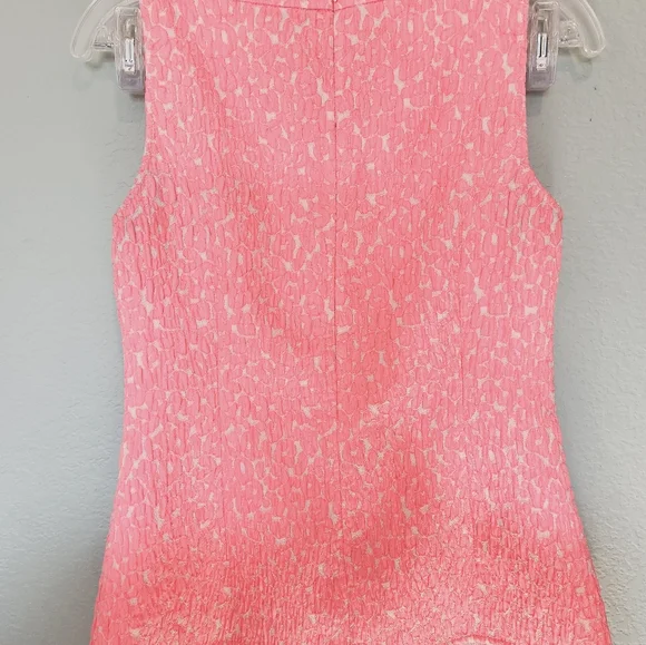 Banana Republic Neon Textured Patterned Stretch Women's 4 Tank Pink Barbiecore. - Picture 5 of 5